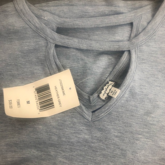 Eyeshadow Heather Grey VNeck 3/4 Bell Sleeve Size M NWT - Picture 7 of 9